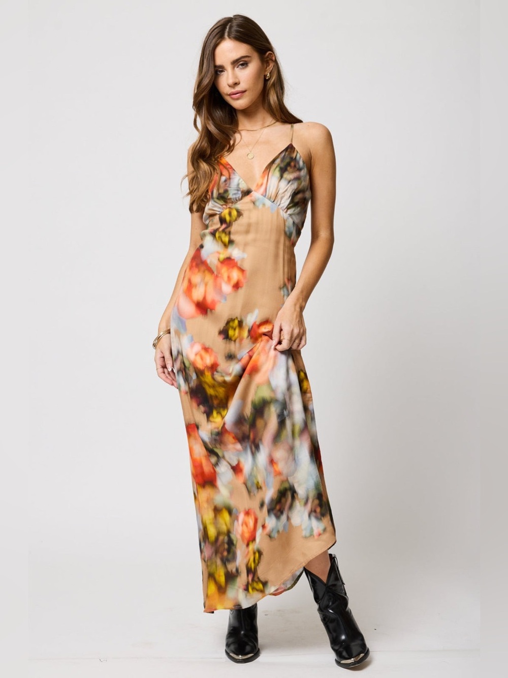 Stillwater Silky Lucia Maxi Dress NWT Medium Open Back Floral